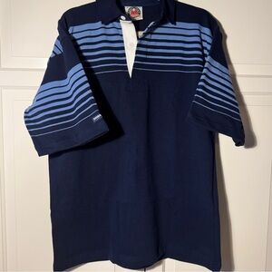 Barbarian Rugby Wear Blue Rugby Polo with Stripes - size XL